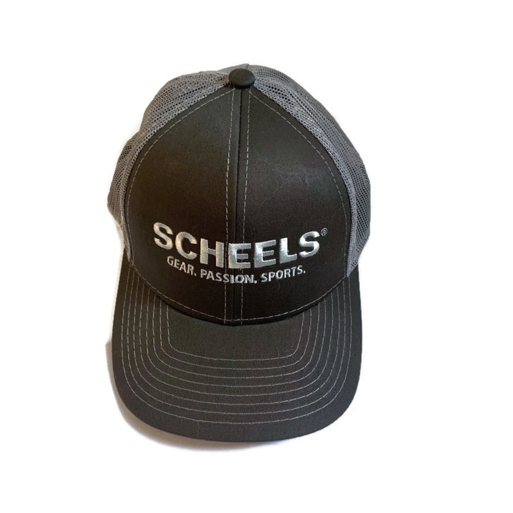Scheels outdoor gear store gray trucker hat